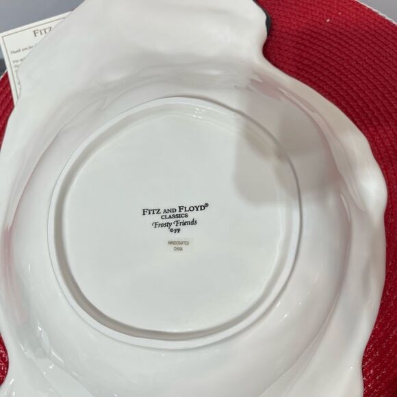 Fitz and Floyd Frosty Friends Snowman Large Bowl NWT - Picture 6 of 13